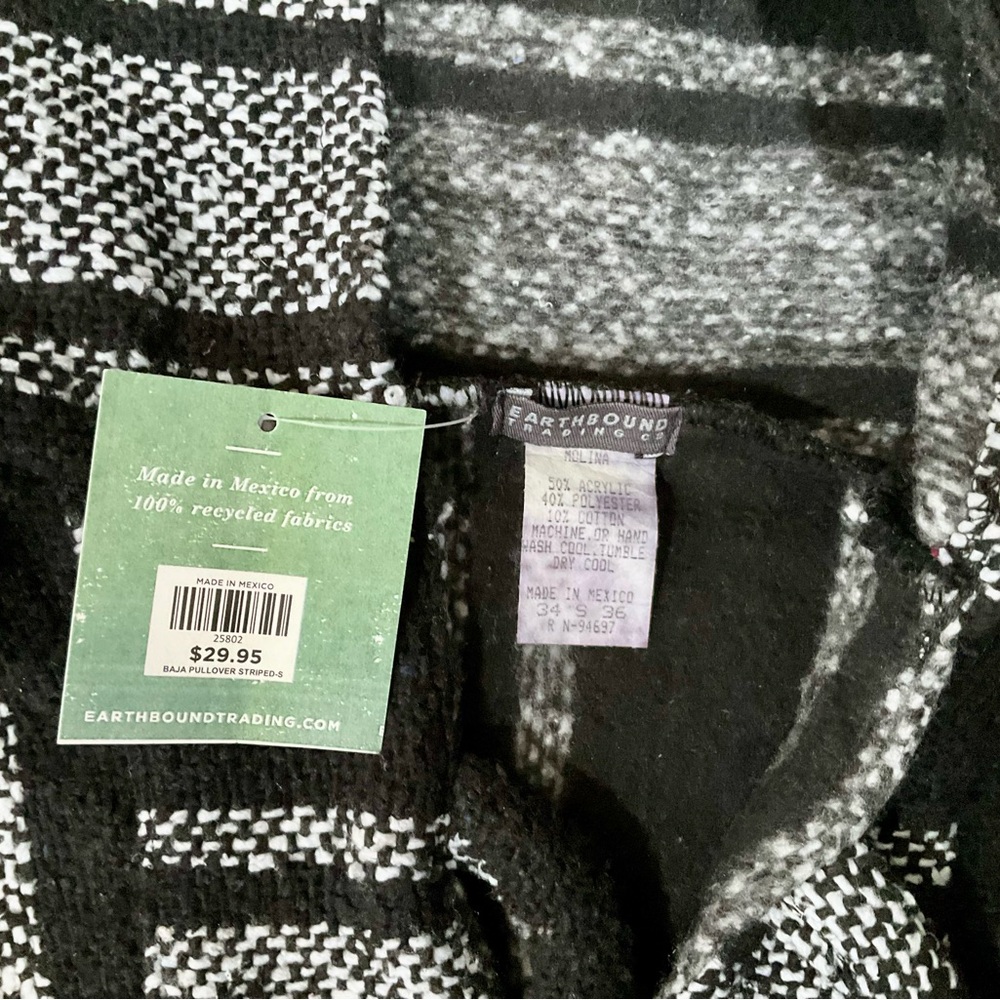 Earthbound Monochrome Striped Hoodie